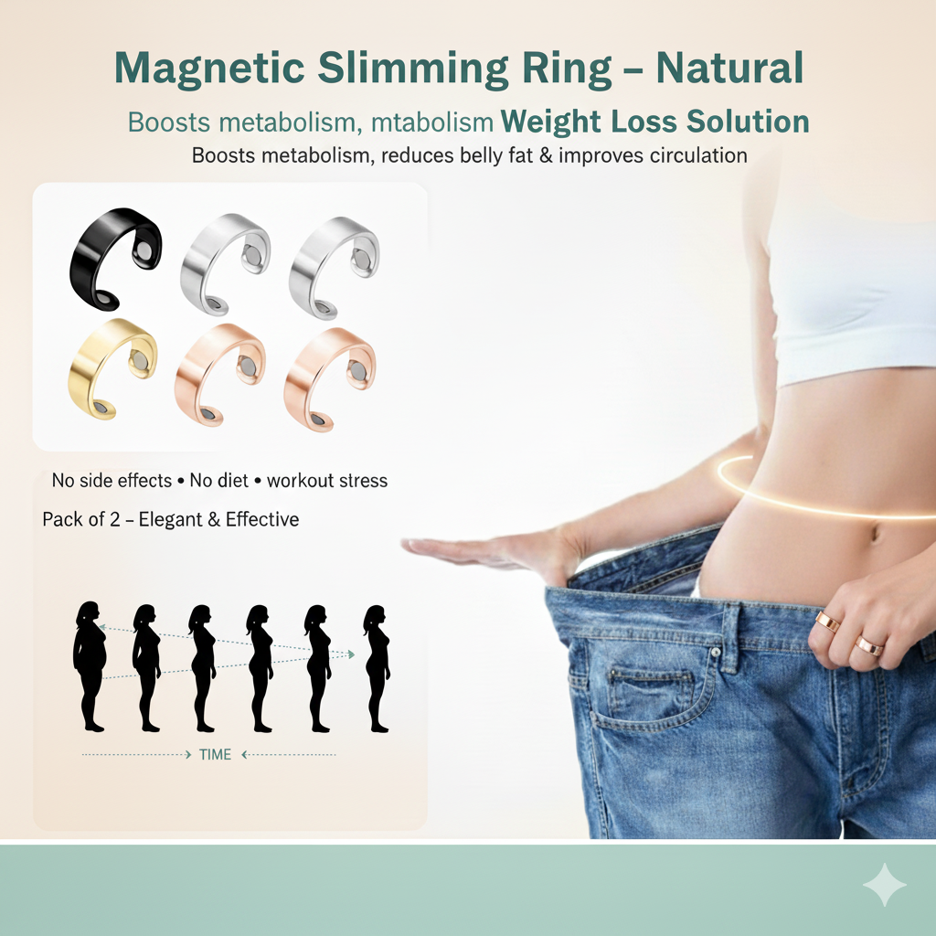 ✨ Stylish Magnetic Slimming Ring – Your Natural Path to Weight Wellness! (Pack of 2) ✨