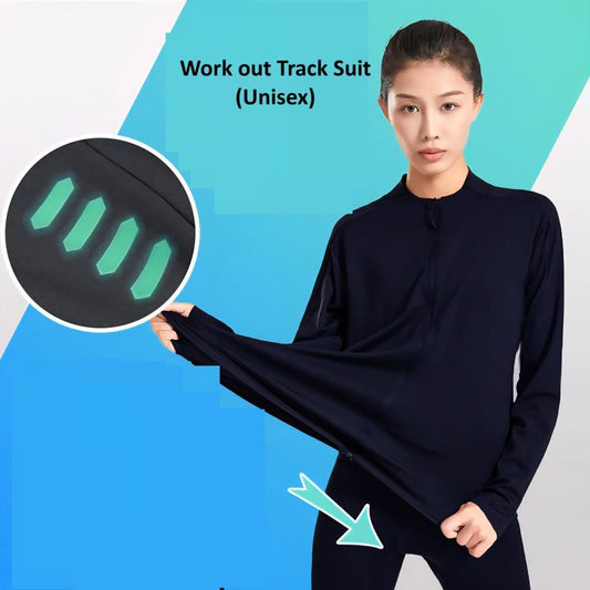 Unisex Work Out Solid Track Suit